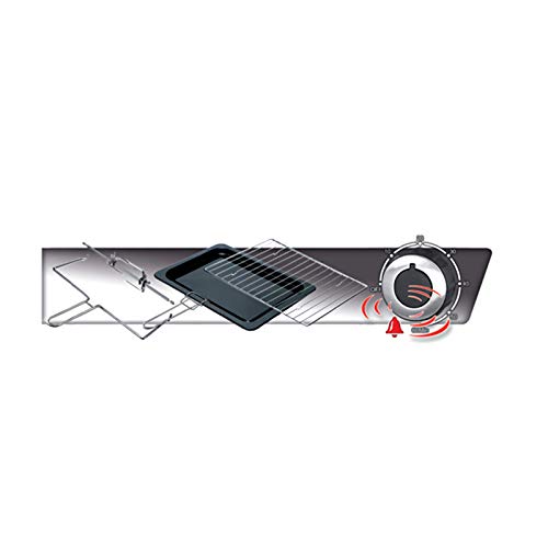 Mpm MPE-06/T Horno Eléctrico de Sobremesa Convección 32 litros, Acero Inoxidable, Asador de Pollo, Temporizador, Ajuste de Temperatura, 1600W, 1600 W, 0 Decibeles, Gris