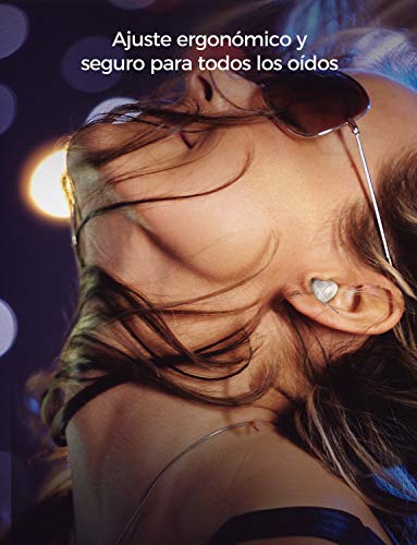 Mpow Tapones Oídos de Alta Fidelidad (2 Pares), 28dB SNR Tapones para Los Oídos de Concierto, Tapones para los oídos música con Reducción de Ruido para Músicos, Festival,Caja Portátil de Aluminio