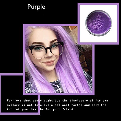 MQFORU Cera para el cabello, 8 colores, profesional, de una aplicación, cera para el cabello, lavable, para fiestas, cosplay, clubes, utilizable por mujeres y hombres, púrpura, 100 g