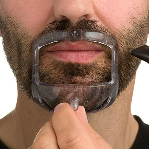 Mr Beard & Co Goatee Saver- Plantilla para barba, Peine para Barba,Guía para barba excelente para afeitar tu bigote, barba, chiva dejando una mejilla, cuello y mandíbula perfecta. Peine Incluido.