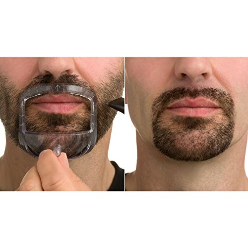 Mr Beard & Co Goatee Saver- Plantilla para barba, Peine para Barba,Guía para barba excelente para afeitar tu bigote, barba, chiva dejando una mejilla, cuello y mandíbula perfecta. Peine Incluido.