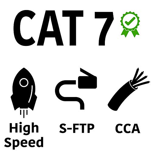 Mr. Tronic 10m Cable de Red Ethernet Latiguillo | CAT7, SFTP, CCA, RJ45 (10 Metros, Blanco)