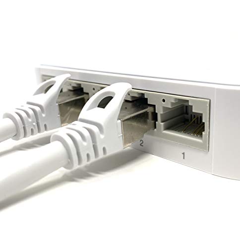 Mr. Tronic 10m Cable de Red Ethernet Latiguillo | CAT7, SFTP, CCA, RJ45 (10 Metros, Blanco)