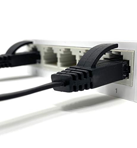 Mr. Tronic 20m Cable de Red Plano Ethernet Latiguillo | CAT7, SFTP, CCA, RJ45 (20 Metros, Negro)