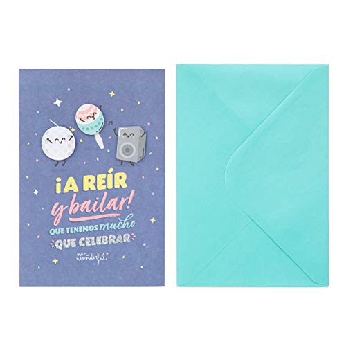 Mr. Wonderful WOA10455ES Postal Celebración - ¡A Reír y Bailar! Que Tenemos Mucho que Celebrar