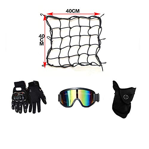 MRDEAR Casco Descenso Hombre, Negro/Rockstar - Adulto Casco Motocross Enduro MTB con Gafas/Máscara/Guantes/Red Elástica, Casco Cross Quad Off Road ATV Scooter,L