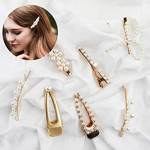 mreechan Clip de pelo perlas,Perlas Clips de Pelo Decorativos, pelo dama de Accesorios Moda Clips de Pelo,Cabello Horquillas para fiesta, cumpleaños regalos de san valentín, Horquilla de Pelo Boda