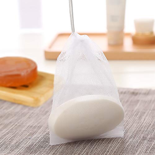 mreechan Jabonera,2 Piezas Jabonera de Madera Natural bambú Bandeja de jabón para Ducha de baño Fregadero para jabón,5 Piezas Bolsa de Jabón,Jabonera para Cocina Baño Esponja Jabon Depurador