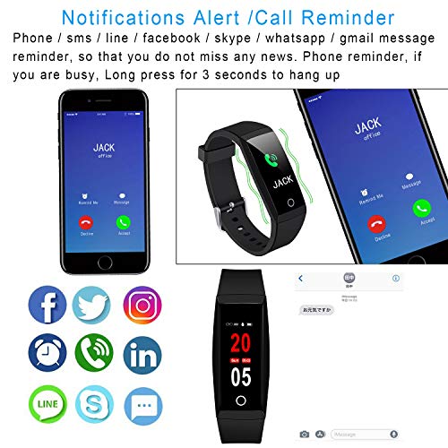 MSDJK Pulsera Actividad,IP 67 Pulsera Impermeable,perseguidor de la Actividad con el Monitor del Ritmo cardíaco y de la presión Arterial, Reloj Elegante portátil del podómetro Pulsera con el Monitor