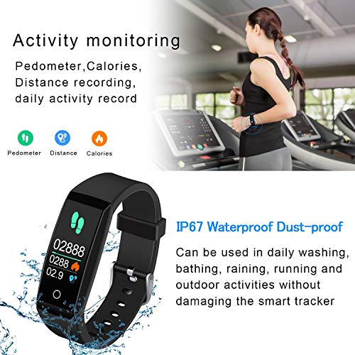 MSDJK Pulsera Actividad,IP 67 Pulsera Impermeable,perseguidor de la Actividad con el Monitor del Ritmo cardíaco y de la presión Arterial, Reloj Elegante portátil del podómetro Pulsera con el Monitor