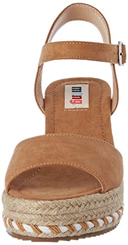 MTNG 51065 - Sandalias con Plataforma para Mujer, Beige (Antil Cuero C35921) 40 EU