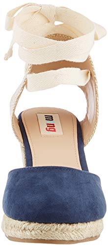MTNG Collection 58935, Sandalias con Plataforma para Mujer, Azul (Join Marino/Canvas Beige/Lace Marino C49432), 39 EU