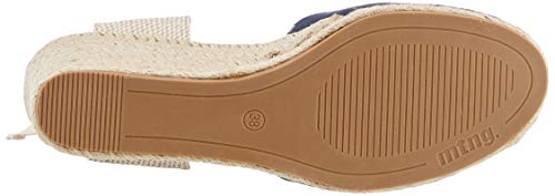 MTNG Collection 58935, Sandalias con Plataforma para Mujer, Azul (Join Marino/Canvas Beige/Lace Marino C49432), 39 EU