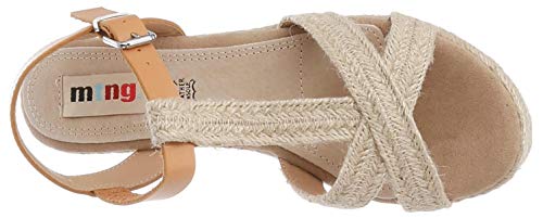 MTNG Collection 58972, Sandalias con Plataforma para Mujer, Beige (Jute Shaved Braid Natural/Sand and Sea Natural C49870), 37 EU
