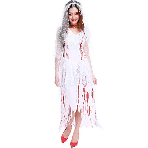 MTSBW Zombie Bride Costume Ghost Cosplay Halloween Bloody Stage Outfit Al Aire Libre