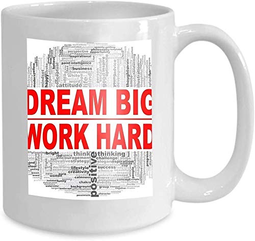 Mug Coffee Tea Cup Dream Big Word Cloud Dream Big Word Cloud Creative idea Word Lettering Typography d Rendering Prints 110z