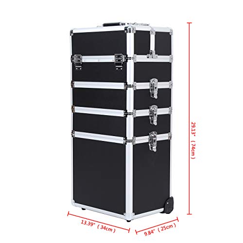 MuGuang 5 en 1 universal beauty case trolley Maletín para maquillaje Estuche de maquillaje Neceser de