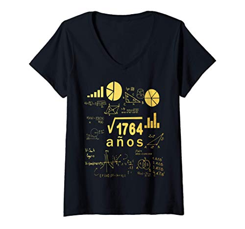 Mujer 42 años Cumpleaños Fórmula Matemática - Regalo 42 Cumpleaños Camiseta Cuello V