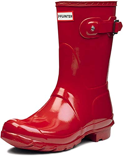 Mujer Hunter Original Short Gloss Invierno Lluvia Botas De Goma Botas - Rojo Militar - 38
