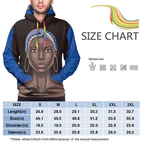 Mujer Negra Joven con Pelo Rizado para Hombre Sudaderas Divertido Fresco Gráfico Sudaderas 3D Impresión Manga Larga Ropa Casual con Bolsillos Grandes