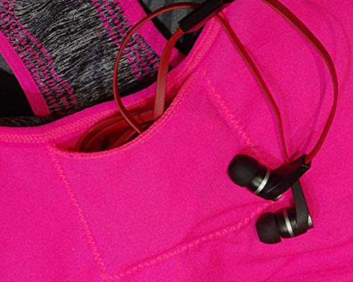 Mujer Sujetador con Relleno Tirantes Anchos Yoga Deportivo Sujetadores Elástico Chaleco Rose S