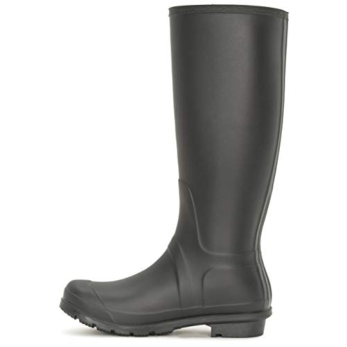 Mujer Tall Estiércol Hebilla Perro Caminando Nieve Lluvia Impermeable Botas De Goma Botas - Negro - UK4/EU37 - BL0290