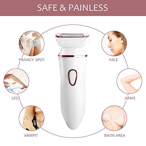 Mujeres 4 en 1 inalámbrico de señora Shaver Bikini Trimmer Kit de limpieza facial y corporal a prueba de agua/Bajo el brazo/pierna pelo Epilator del afeitado húmedo/seco inalámbrico recargable s