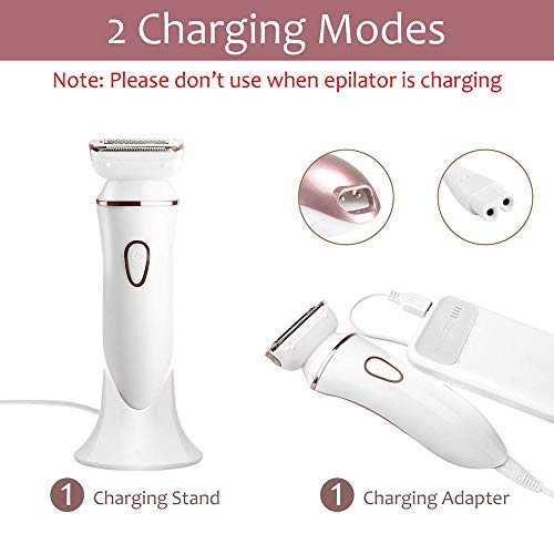 Mujeres 4 en 1 inalámbrico de señora Shaver Bikini Trimmer Kit de limpieza facial y corporal a prueba de agua/Bajo el brazo/pierna pelo Epilator del afeitado húmedo/seco inalámbrico recargable s