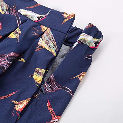 Mujeres de la Falda de Talle Alto de impresión Falda Plisada Falda del Verano Marino Tamaño XL CL401-5