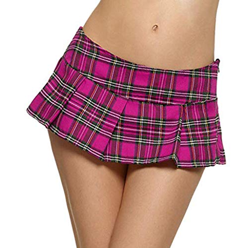 Mujeres Falda Escocesa Plisada Faldas Cortas Mujer Moda Club Cintura Baja Fiesta y Tarde Estilo Colegiala Minifalda