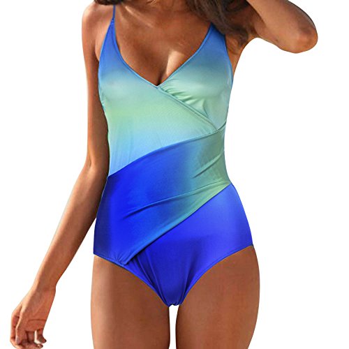 Mujeres Verano sin Respaldo Sexy Imprimir Traje de baño Ropa de Playa Traje de baño siamés Bikini Retro 50s Pin Up Halter Una Pieza Traje de baño Monokinis 2019 Moda New Novelty Paga Menos de 10