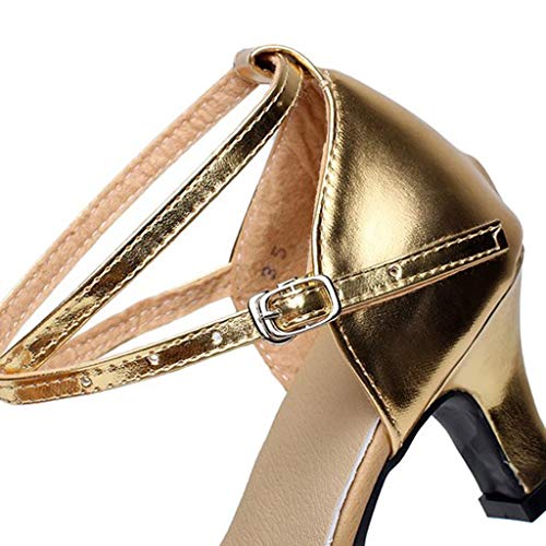 Mujeres&Niña Zapatos Latinos de Baile salón Casuales Zapatillas Hebilla Romanas Calzado de Danza para Mujeres Zapatos Vestir de Fiesta riou