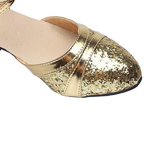 Mujeres&Niña Zapatos Latinos de Baile salón Casuales Zapatillas Hebilla Romanas Calzado de Danza para Mujeres Zapatos Vestir de Fiesta riou