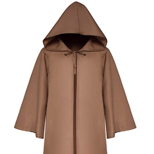 Mujer&Hombre Largo Capa con Capucha Capa Disfraz de Caballero Cool Bruja Cosplay Disfraz Carnaval Traje Color Sólido Chal para Halloween Navidad