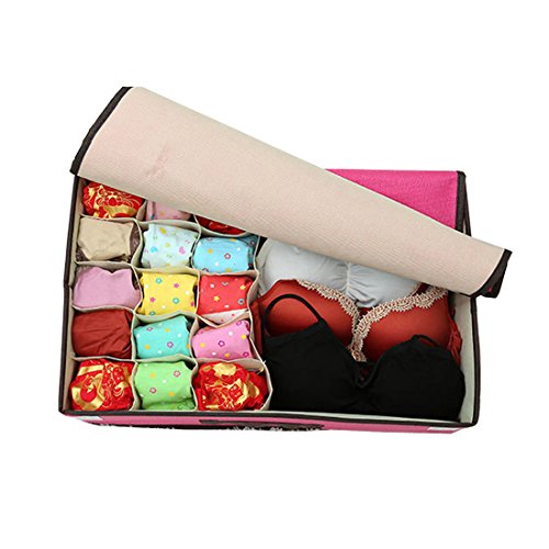 Multifunción ropa organizador caja de almacenamiento de ropa interior plegable portátil vestido cajón armario ropa interior con tapa a prueba de polvo