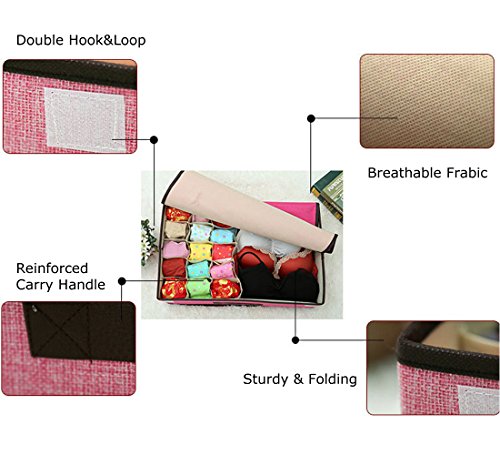 Multifunción ropa organizador caja de almacenamiento de ropa interior plegable portátil vestido cajón armario ropa interior con tapa a prueba de polvo