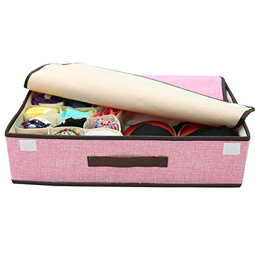 Multifunción ropa organizador caja de almacenamiento de ropa interior plegable portátil vestido cajón armario ropa interior con tapa a prueba de polvo