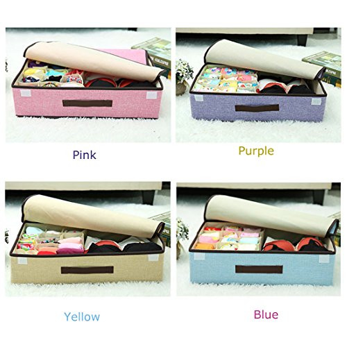 Multifunción ropa organizador caja de almacenamiento de ropa interior plegable portátil vestido cajón armario ropa interior con tapa a prueba de polvo