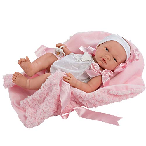 Muñecas Así Muñeca Bebé María con mantita Rosa 43 cm (364300)