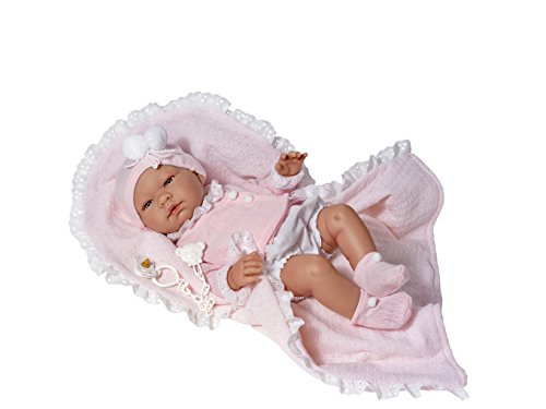 Muñecas bebe - Maria pelele blanco chaqueta rosa con arrullo 43 cm - Muñecas ASI