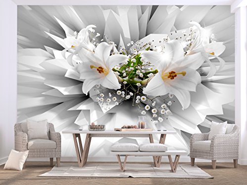 murando Fotomurales Flores Lirios 400x280 cm XXL Papel pintado tejido no tejido Decoración de Pared decorativos Murales moderna de Diseno Fotográfico 3D Abstracto b-C-0213-a-a