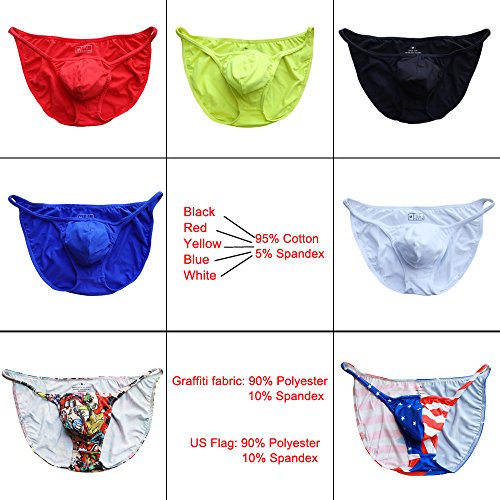 Musclealive Hombres Bragas Bulto blando Bikini tanga sexy Moda Ropa interior Algodón y Spandex