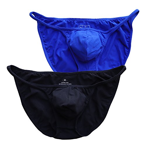 Musclealive Hombres Bragas Bulto blando Bikini tanga sexy Moda Ropa interior Algodón y Spandex