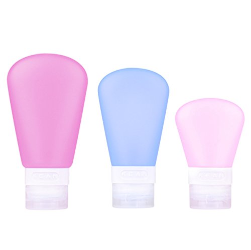 MUUZONING Sector Botellas de Viaje de Silicona, 100% BPA Gratis Recipientes rellenables portátiles a Prueba de Fugas para champú, Acondicionador,Loción, artículos de tocador(4 Unidades)