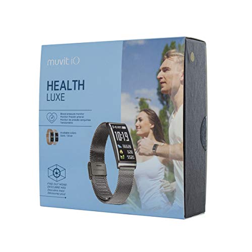 Muvit I/O Luxe Aqua - Pulsera de Actividad y sueño con Correa milanesa, Color Dorado