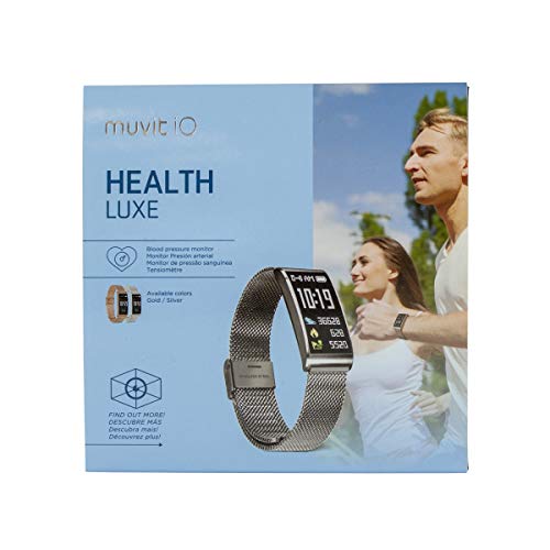 Muvit I/O Luxe Aqua - Pulsera de Actividad y sueño con Correa milanesa, Color Dorado
