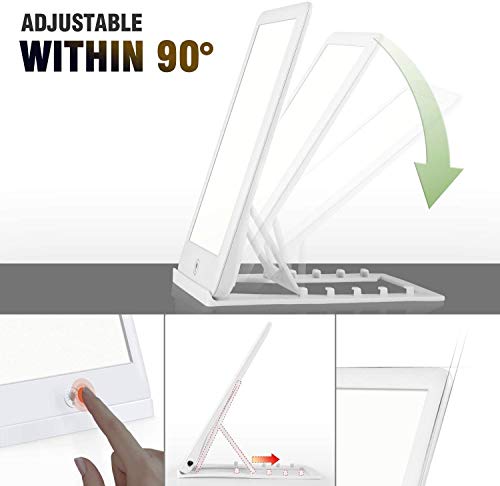 MUXIN Lámpara de Terapia de Luz, 10,000-32000 Lux Sad Tratamiento para el Trastorno Afectivo Estacional, Full Spectrum Daylight Luz Feliz portátil con 3 Niveles de Brillo, Control táctil, sin luz UV