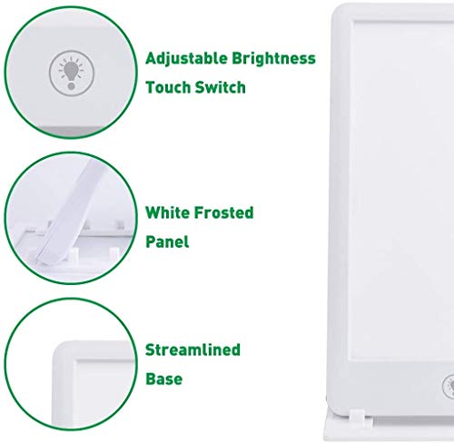 MUXIN Lámpara de Terapia de Luz, 10,000-32000 Lux Sad Tratamiento para el Trastorno Afectivo Estacional, Full Spectrum Daylight Luz Feliz portátil con 3 Niveles de Brillo, Control táctil, sin luz UV
