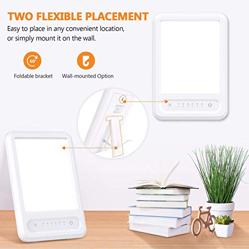 MUXIN Lámpara de Terapia de Luz, 10000 Lux Sad Tratamiento para el Trastorno Afectivo Estacional, Full Spectrum Daylight Luz Feliz portátil con 3 Niveles de Brillo, Control táctil, sin luz UV