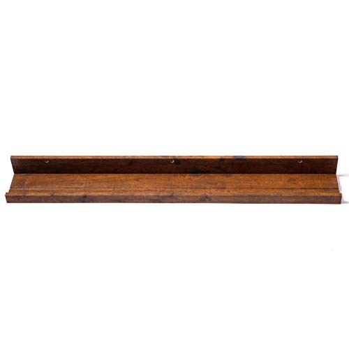 Muzilife - Estante de pared (2 unidades, 115 x 12 cm, hasta 10 kg, madera), diseño vintage, para marcos de fotos, libros, CD, cafeterías, habitaciones infantiles